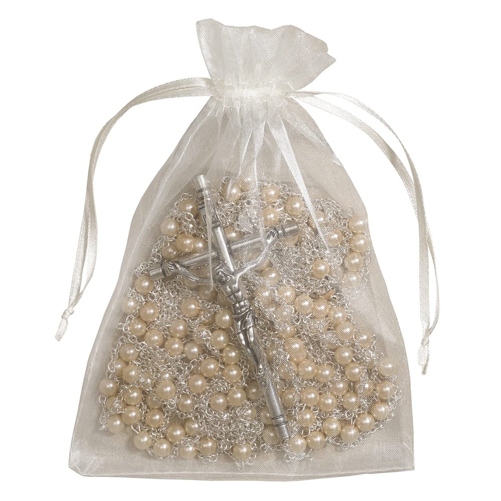 1home Creed - Ladder Lasso Wedding Rosary, 42-Inch,Clear