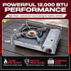 Chef Master 12,000 BTU Portable Butane Stove - Gas Burner for Camping & Outdoor Cooking - Countertop Cooktop with Carry Case, Wind Guard & Electronic Ignition - Portable Cooker & Burner Stove 90235 view 3