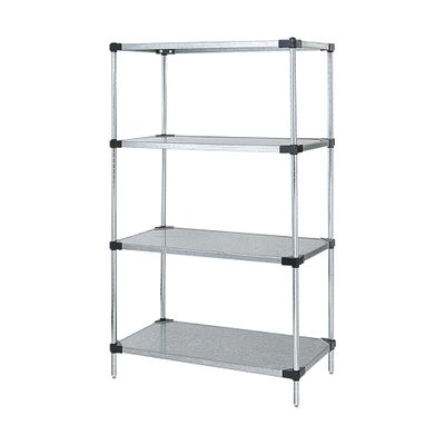 Quantum Solid Shelf Unit System - 86in.H Unit with 4 36in.W x 24in.D Shelves, Model Number WR86-2436SG