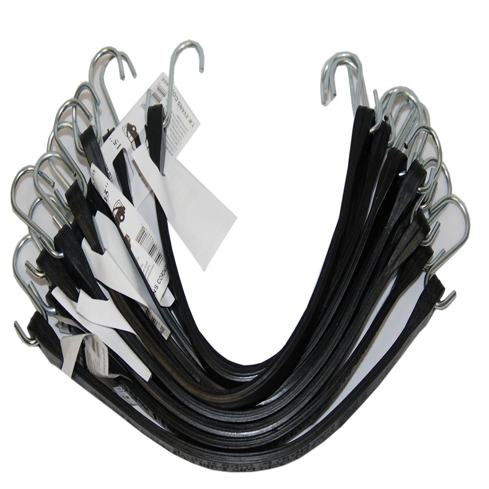 T.W Evans Cordage E-15 Stay-Tite Rubber Straps, 15-Inch, 10-Pack