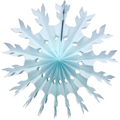 15" Tissue Paper Snowflake (6-Pack, Light Blue)