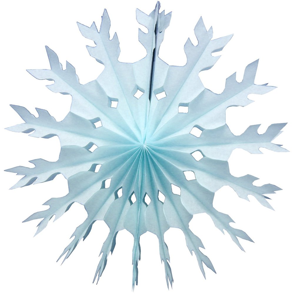 15" Tissue Paper Snowflake (6-Pack, Light Blue)