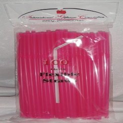 500 Drinking Straws - Flex/Flexible Drinking Straws - Hot Pink - Luau - Wedding - Party - Anniversary Supplies
