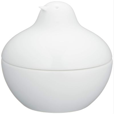 Hakusan Pottery Dustpan with Lid, White Porcelain, Approx. 2.4 x 3.7 inches (6 x 9.5 cm), Piccolo Hasami Ware Made in Japan
