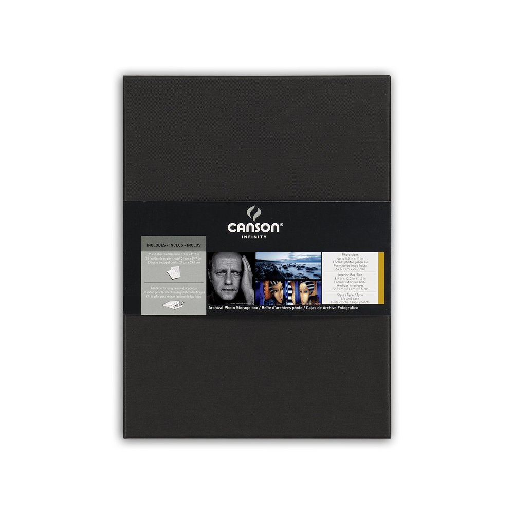 Canson Infinity Archival Box, for Images and Documents up to 8.5 x 11 inches, Fits 8.5 x 11 Inch Sheets, Black