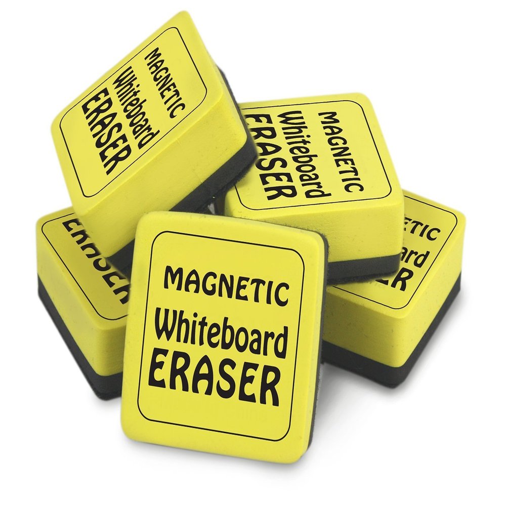 The Pencil Grip Magnetic Whiteboard Eraser - Durable, Lightweight, Soft, Magnetic - Yellow