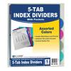 5 Tab Poly Index Dividers With Supplies Slant Pocket Assorted 5 Stand Tab Supplies Cli05750 C-Line Products Inc view 1