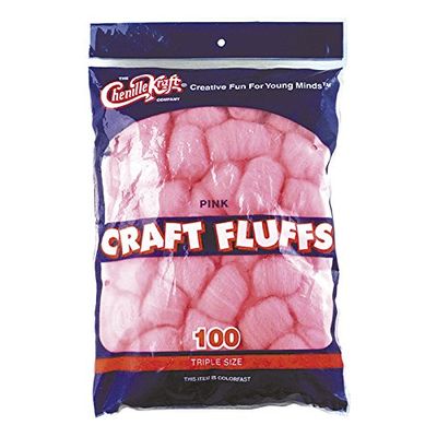 Craft Fluffs 4oz 100/Pkg-Pink