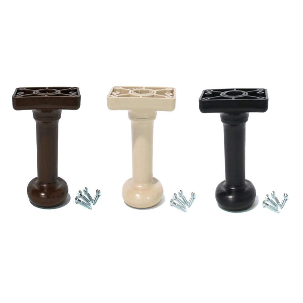Universal Bedlegs Brand, Plastic, Screw-in, 2-Piece Bed Leg (5-inch, Set of 6 (Twin/Twin XL),Black)