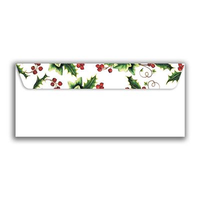 Geographics Holly and Ivy Christmas Envelopes, No.10, 4.12 x 9.5 Inches, Design, 40 Pack (49058) by Geographics