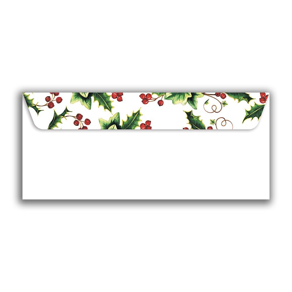 Geographics Holly and Ivy Christmas Envelopes, No.10, 4.12 x 9.5 Inches, Design, 40 Pack (49058) by Geographics
