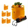 BagPodz Sturdy Reusable Grocery Bags Foldable and Washable - Made From RipStop Nylon Hold 50lbs - Designed in USA Reusable Shopping Bags Inside a Compact Pod with Carry Clip - 5 Pack in Orange view 1