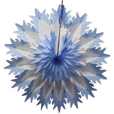 19" Tissue Paper Snowflake (6-Pack, Blue Tip)