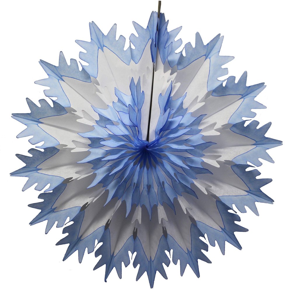 19" Tissue Paper Snowflake (6-Pack, Blue Tip)