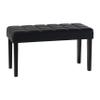 CorLiving California 24 Panel Bench in Black Leatherette, Black view 1