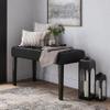 CorLiving California 24 Panel Bench in Black Leatherette, Black view 2
