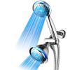 Dream Spa All Chrome 3-way LED Shower Head Combo with Air Jet LED Turbo Pressure-Boost Nozzle Technology. Color of LED lights changes automatically according to water temperature view 1