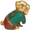 Crawling Ganesha - Brass Statue with Inlay view 2