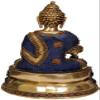 Lapis Buddha of Healing - Brass Statue with Inlay view 2