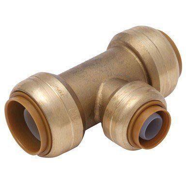 SharkBite 1/2 in. Push x 1/2 in. Dia. Push Brass Reducing Tee