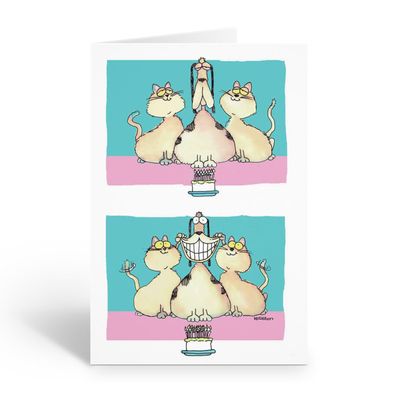 Stonehouse Collection Funny Cat and Dog Birthday Card, Smile It's Your Birthday Card, Single Card (1)