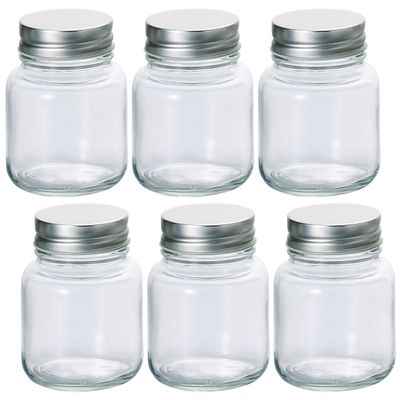 Aderia M-6578 Storage Container, Silver Cap, Storage Bottle, 12.8 fl oz (375 ml), Set of 6, Made in Japan