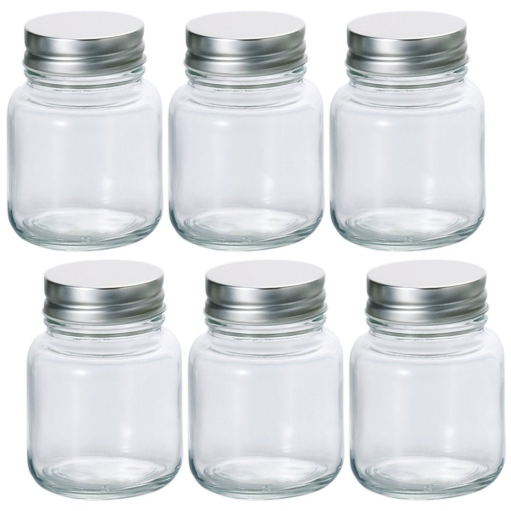 Aderia M-6578 Storage Container, Silver Cap, Storage Bottle, 12.8 fl oz (375 ml), Set of 6, Made in Japan
