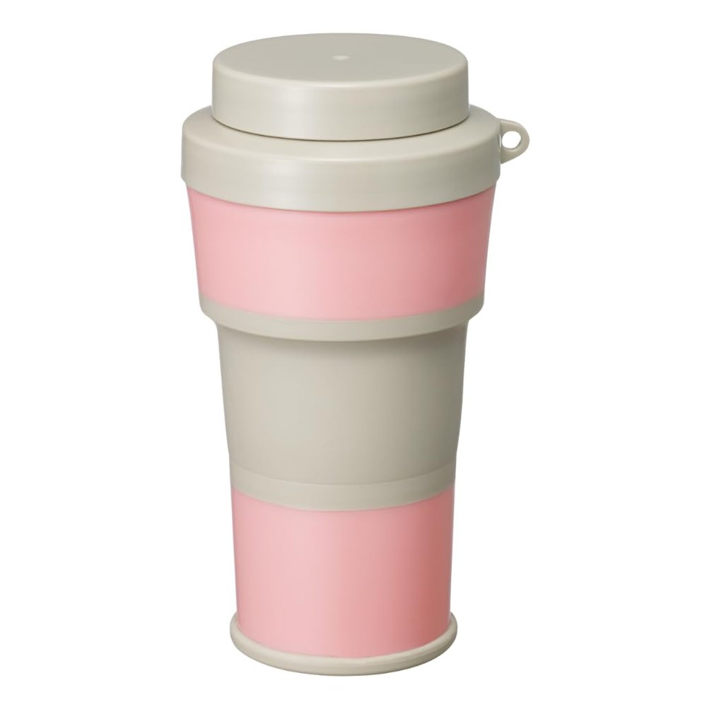 (Isetou) Iseto I-531 Cottle Folding Water Bottle, Made in Japan, 15.2 fl oz (450 ml), Strawberry Latte