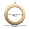 Bulk Hardware BH03285 Wooden Curtain/Drape Pole Ring with Screw Eye - Internal Diameter is 1-5/8 inch Light Brown, Pack of 24 view 3