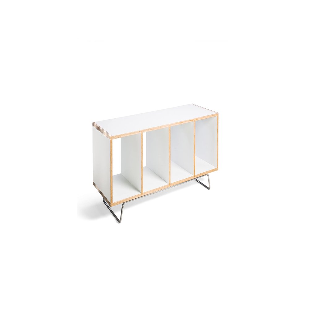 OFFI BBox4 Full-Sized Stacking Shelf Co., Finish = White Laminate; Supports = Legs