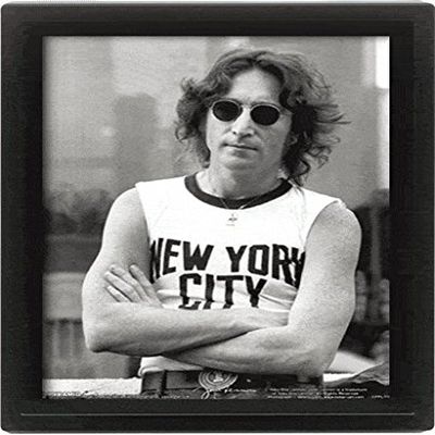 John Lennon 10 x 8-Inch NYC by Bob Gruen Framed 3D Poster, Multi-Colour