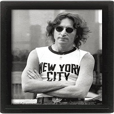 John Lennon 10 x 8-Inch NYC by Bob Gruen Framed 3D Poster, Multi-Colour