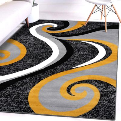 0327 Yellow 5'2x7'2 Area Rug Carpet Large New