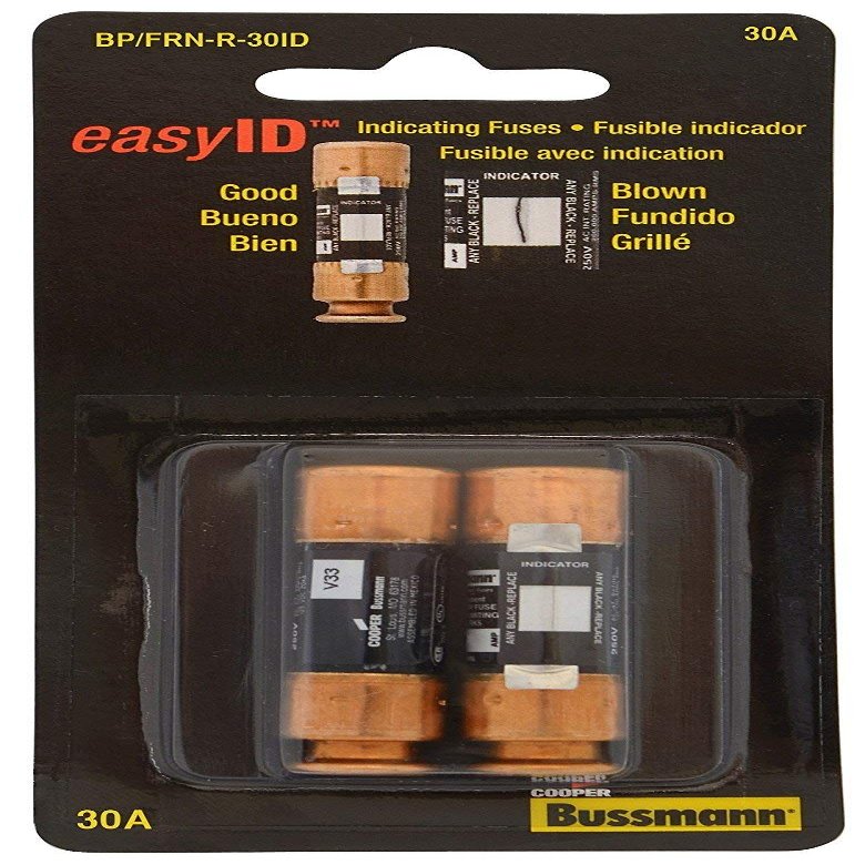 Bussman BP/FRN-R-30ID 30 Amp EasyID Heavy-Duty Time Delay Fuse 2 Count