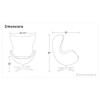Store Modern Arne Jacobsen Egg Chair, Available in Leatherette or Cashmere, Heavy Duty Steel Base (4-Spoke), 5 Color Options: White, Black, Red, Green, Orange and Rose Pink (Black (Leatherette)) view 2