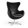 Store Modern Arne Jacobsen Egg Chair, Available in Leatherette or Cashmere, Heavy Duty Steel Base (4-Spoke), 5 Color Options: White, Black, Red, Green, Orange and Rose Pink (Black (Leatherette)) view 3