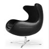 Store Modern Arne Jacobsen Egg Chair, Available in Leatherette or Cashmere, Heavy Duty Steel Base (4-Spoke), 5 Color Options: White, Black, Red, Green, Orange and Rose Pink (Black (Leatherette)) view 4