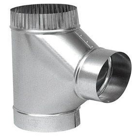 Imperial Manufacturing Furnace Pipe Full Flow Tee 6" X 6" X 6" Dia. Galvanized 90 Deg. 26 Ga
