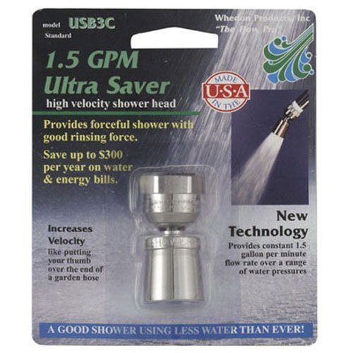 WHEDON PRODUCTS USB3C Brass/Chrome Shower Head, 1.5 gpm
