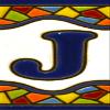 ART ESCUDELLERS House Letter Tile, Ceramic, Single-Letter-Tile, Handpainted, Traditional Artisan, Letter 'J' view 1