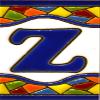 House letters 3 inch. Handpainted house letter tiles for signs, addresses and names. Address numbers for houses. House address numbers and letters. Design Design MOSAICO MINI 2,87" x 1,38" (LETTER Z) view 1