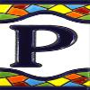 House letters 4 inch. Handpainted house letter tiles for signs, addresses and names. Address numbers for houses. House address numbers and letters. Design MOSAICO MEDIANO 4,29" x 2,13" (LETTER P) view 1