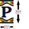 House letters 4 inch. Handpainted house letter tiles for signs, addresses and names. Address numbers for houses. House address numbers and letters. Design MOSAICO MEDIANO 4,29" x 2,13" (LETTER P) view 3