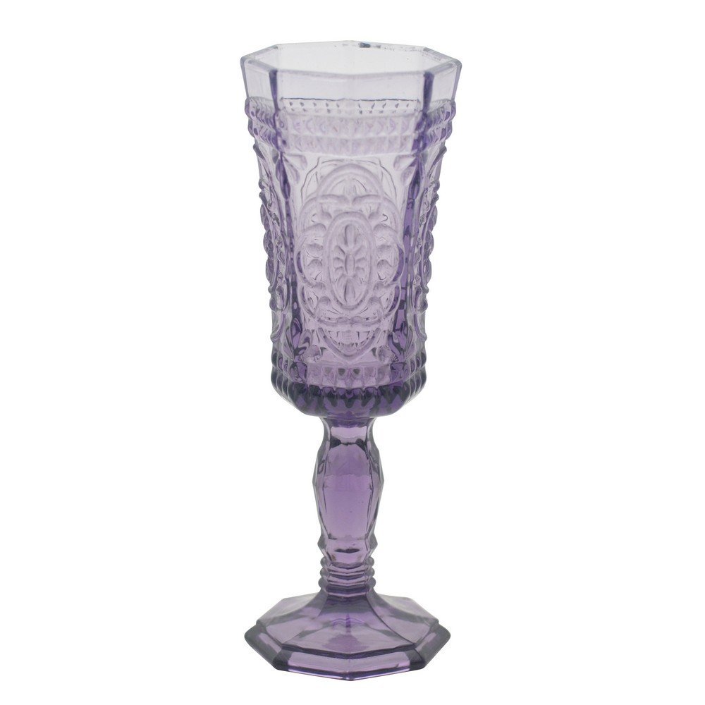 10 Strawberry Street Vatican 4 Oz Champagne Flute, Set of 6, Amethyst Glass