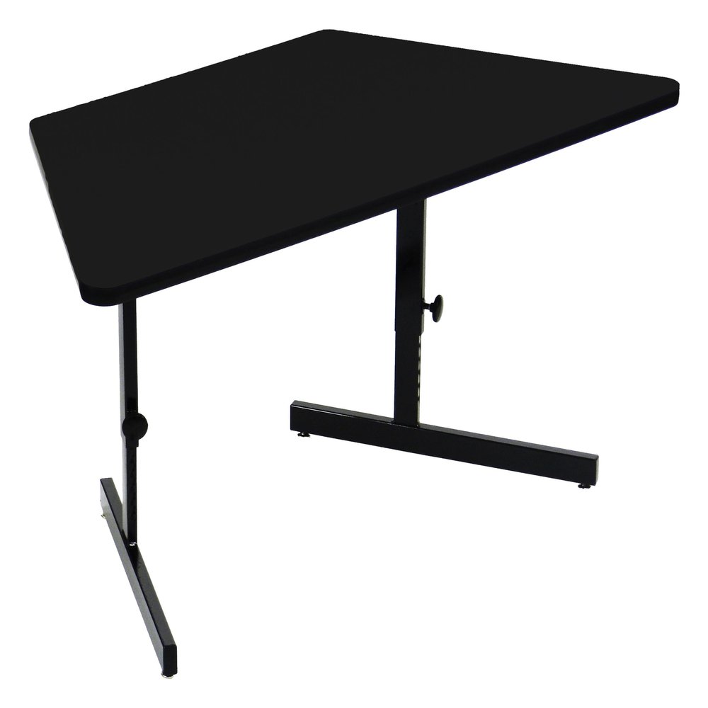 Correll CSA3060TR-07 Csa246007 Adjustable School/Office/Computer and Training Table, High Pressure Laminate Top, 24" x 60" Trapezoid, Black Granite
