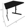 Correll CSA3060TR-07 Csa246007 Adjustable School/Office/Computer and Training Table, High Pressure Laminate Top, 24" x 60" Trapezoid, Black Granite view 2