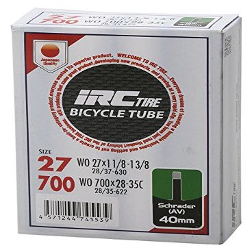 IRC TIRE Bicycle Tube WO 700 x 28C-35C 27 x 1 1/8-1 3/8 US Valve 1.6 inches (40 mm)