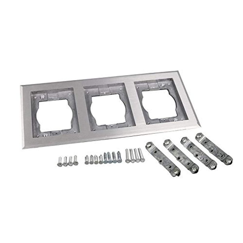 Legrand Wiremold Omnibox Triple Gang Aluminum Carpet/Tile Floor Box Flange
