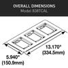 Legrand Wiremold Omnibox Triple Gang Aluminum Carpet/Tile Floor Box Flange view 2
