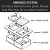 Legrand Wiremold Omnibox Triple Gang Aluminum Carpet/Tile Floor Box Flange view 4